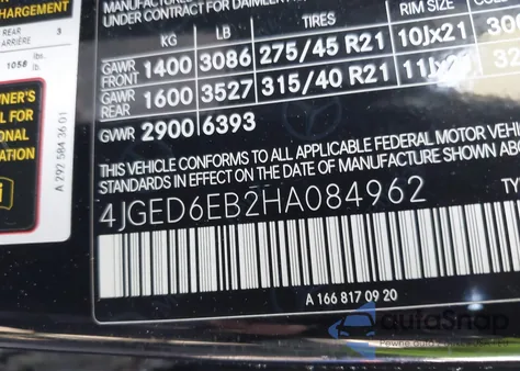 2017 Mercedes-Benz Gle Coupe 43 Amg z USA, uszkodzony, nr VIN 4JGED6EB2HA084962